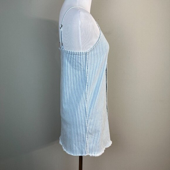 DL 1961 Tank Dress Big Girls Medium Blue White Striped Denim Eilis Button Up NEW - Picture 4 of 11